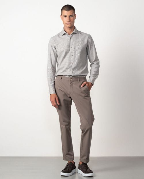Sport extra slim fit trousers with elastic cotton twill