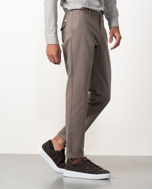 Sport extra slim fit trousers with elastic cotton twill