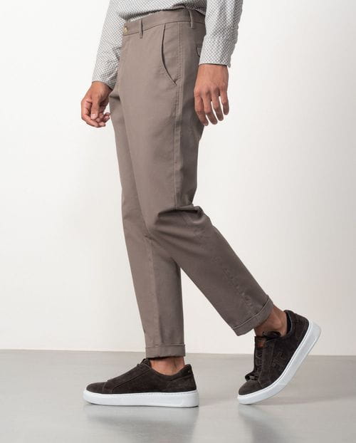 Sport extra slim fit trousers with elastic cotton twill