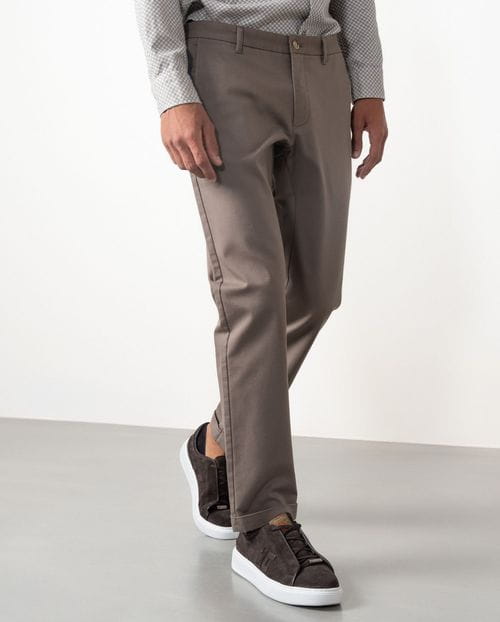 Sport extra slim fit trousers with elastic cotton twill