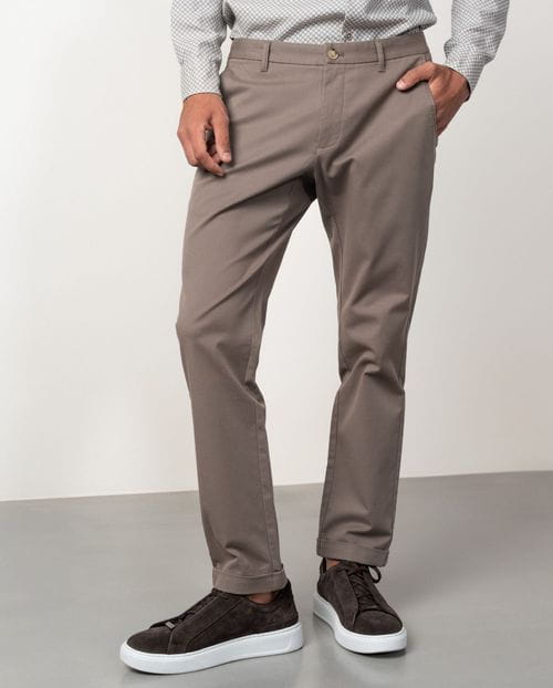 Sport extra slim fit trousers with elastic cotton twill
