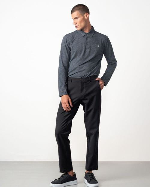 Pantalón sport de cordón y goma en la cintura en tejido de punto técnico