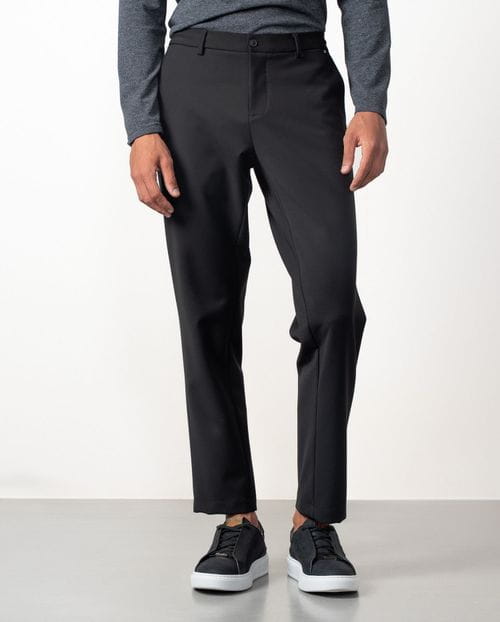 Pantalón sport de cordón y goma en la cintura en tejido de punto técnico