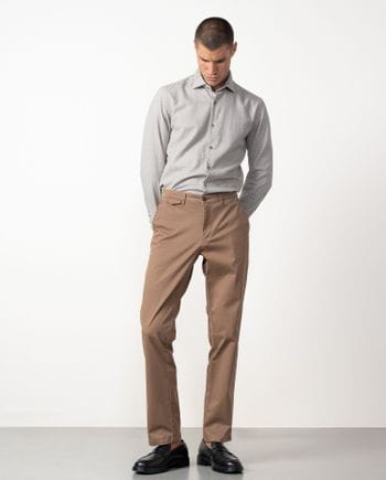 Slim fit sports trousers in elastic cotton twill