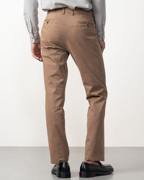 Slim fit sports trousers in elastic cotton twill