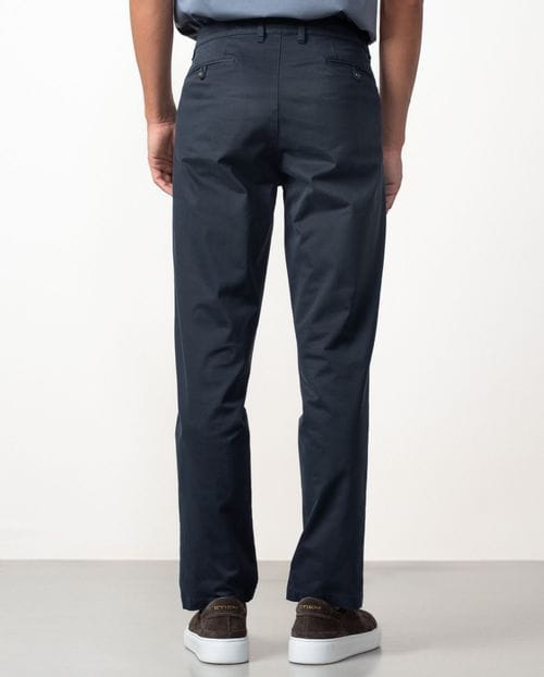 Pantalón sport slim fit en twill elástico de algodón