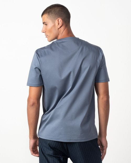 Camiseta de manga corta en algodón `efecto empolvado´ y con logo Etiem engomado