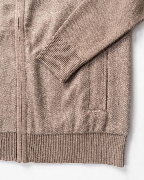 Knit and fabric combined jacket