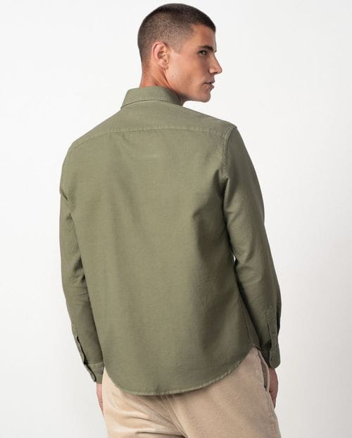 Camisa sport relaxed fit en un tejido de microestructura tintado