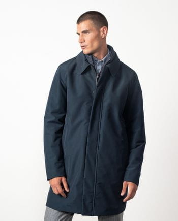 Trench corta acolchada con vista-chaleco desmontable en tejido `water repellent´