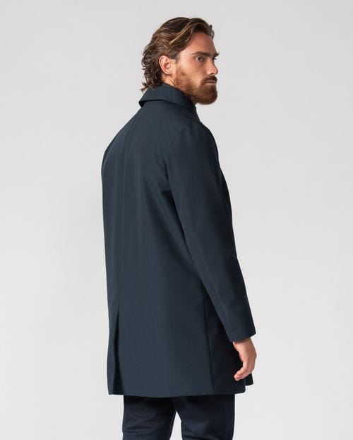 Trench corta acolchada con vista-chaleco desmontable en tejido `water repellent´