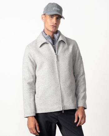Short jacket in lightweight fabric with detachable collar