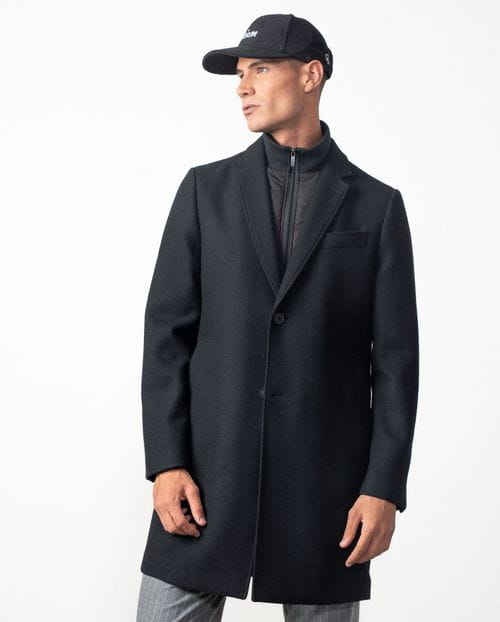 Short unlined and unstructured ´knit-style´coat with detachable collar-waist
