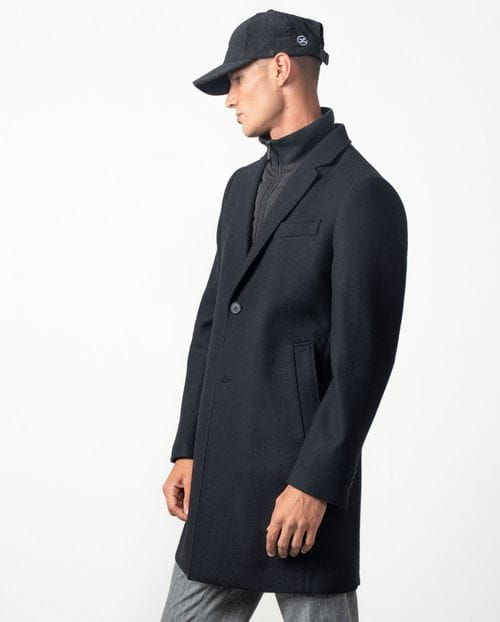Short unlined and unstructured ´knit-style´coat with detachable collar-waist