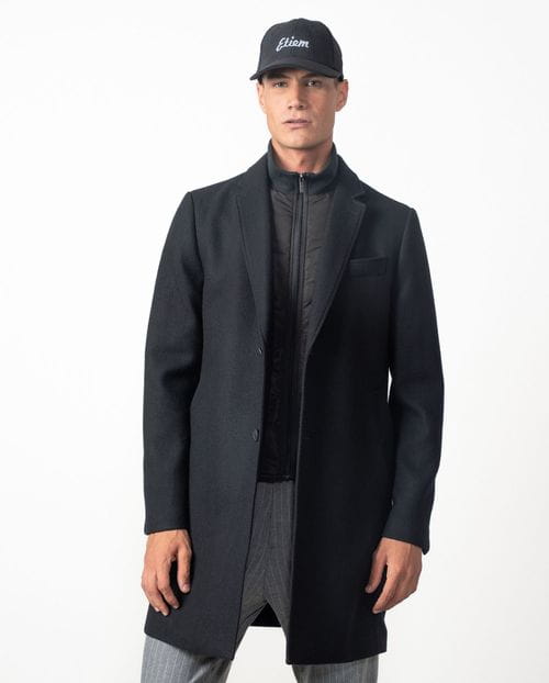 Short unlined and unstructured ´knit-style´coat with detachable collar-waist