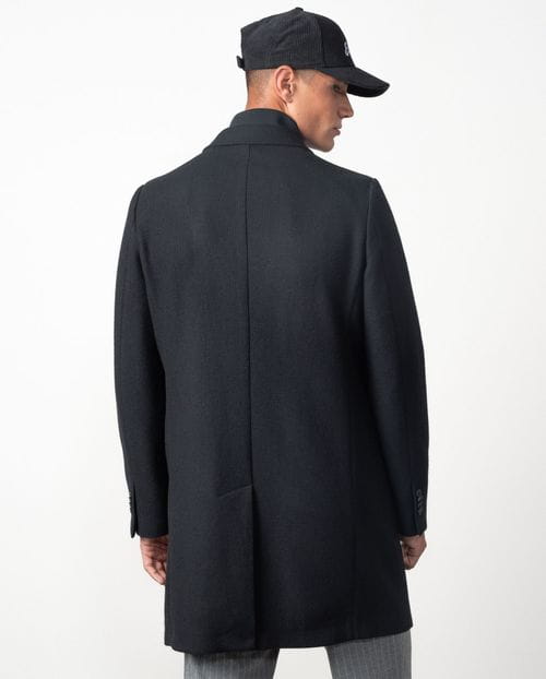 Short unlined and unstructured ´knit-style´coat with detachable collar-waist