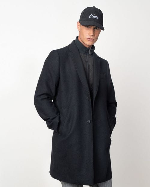 Short unlined and unstructured ´knit-style´coat with detachable collar-waist