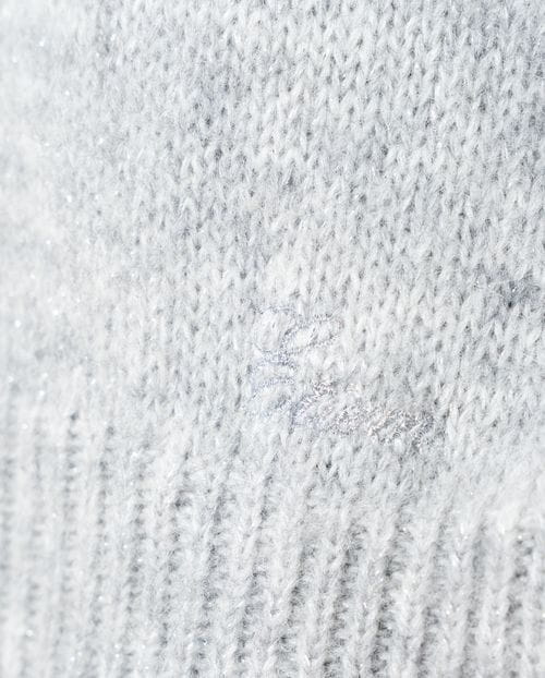 Jersey de pico en lana de alpaca e hilo de lúrex