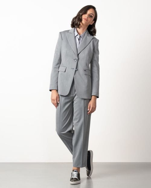 Fitted blazer made from cool wool-style fabric with polyester-viscose