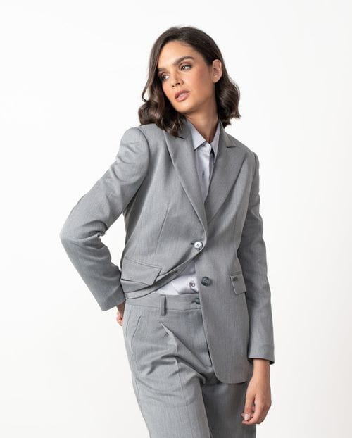 Fitted blazer made from cool wool-style fabric with polyester-viscose