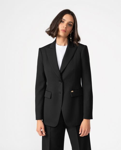 Chaqueta americana entallada en franela lavable