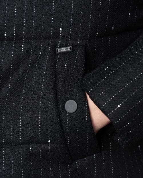 Cazadora acolchada de lana con raya diplomática