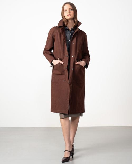 <p>Parka acolchada en tejido de algodón aterciopelado repelente al agua</p>