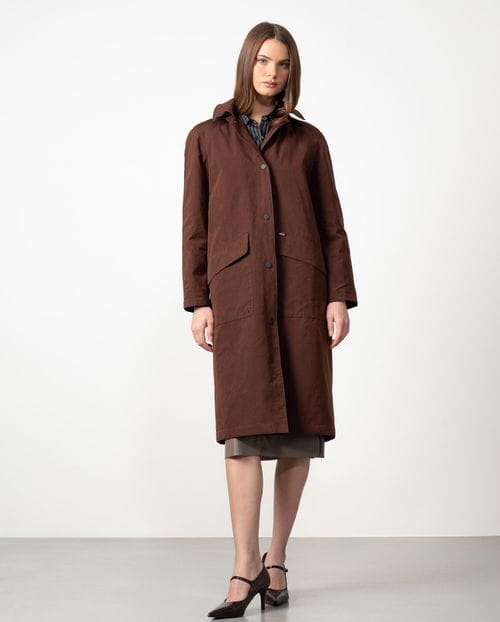 <p>Parka acolchada en tejido de algodón aterciopelado repelente al agua</p>