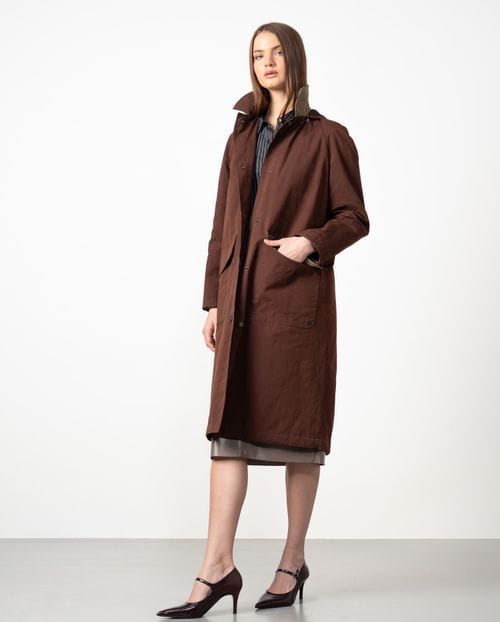 <p>Parka acolchada en tejido de algodón aterciopelado repelente al agua</p>