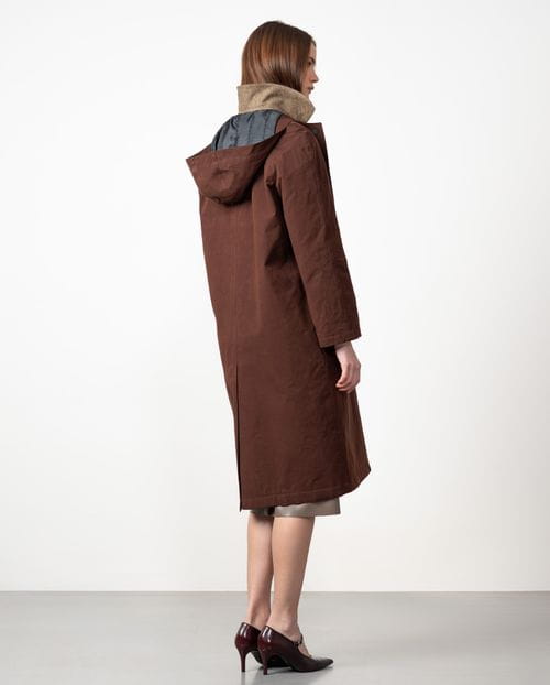 <p>Parka acolchada en tejido de algodón aterciopelado repelente al agua</p>
