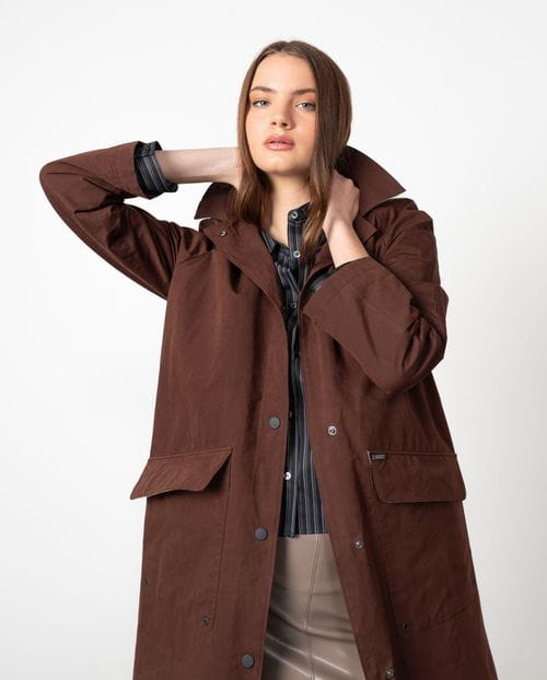 <p>Parka acolchada en tejido de algodón aterciopelado repelente al agua</p>