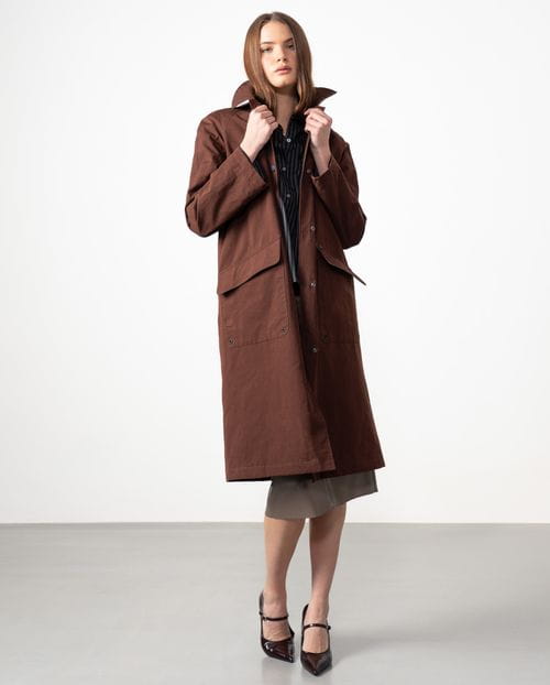 <p>Parka acolchada en tejido de algodón aterciopelado repelente al agua</p>