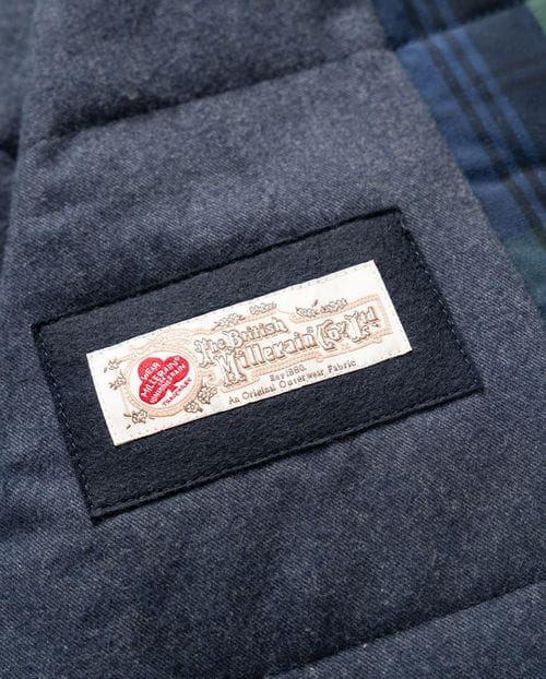 Quilted cropped parka made from checked waxed water-repellent fabric