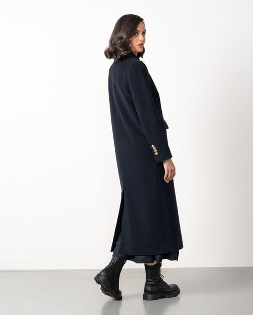 <p>Nautical style long coat with golden buttons</p>