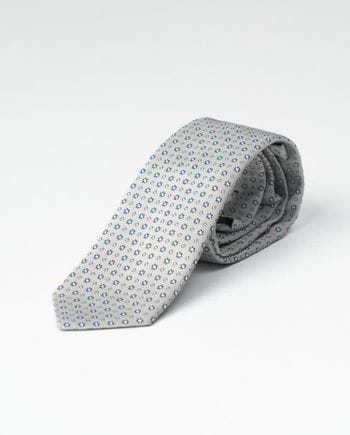 Corbata de estampado jacquard de florecitas