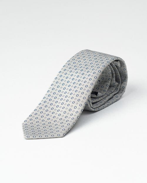Corbata de estampado jacquard de florecitas