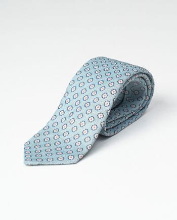 Tie with floral jacquard print