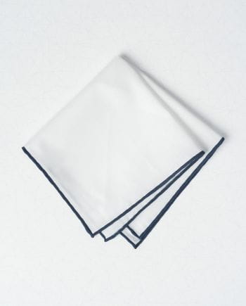 White pocket handkerchief with coloured edging
