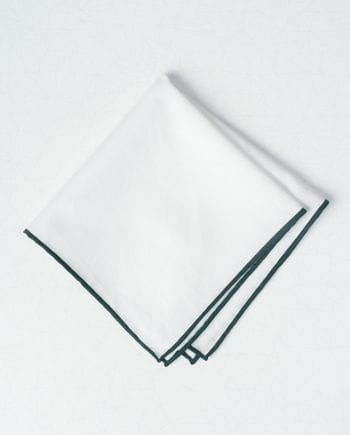 Pañuelo blanco de bolsillo con ribete de color
