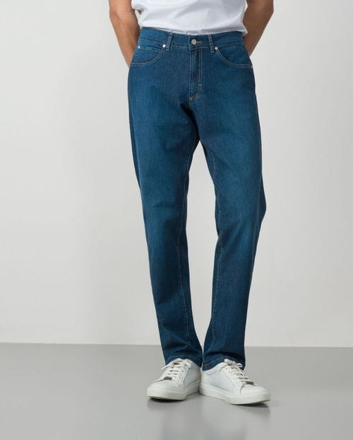 Light regular fit elastic blue jeans