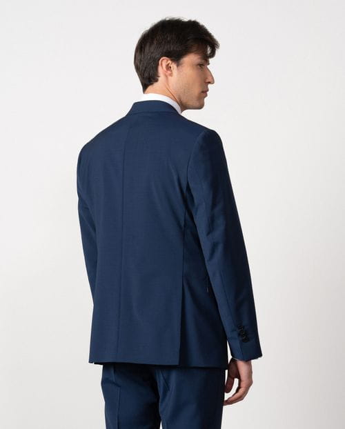 Traje slim fit en plana elástica de lana mezcla