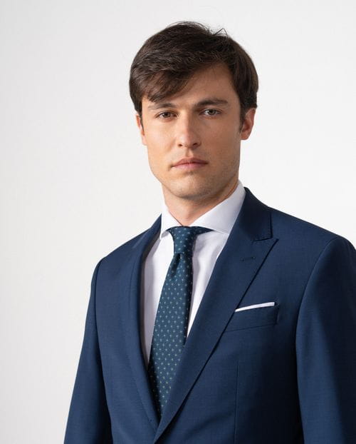 Traje slim fit en plana elástica de lana mezcla