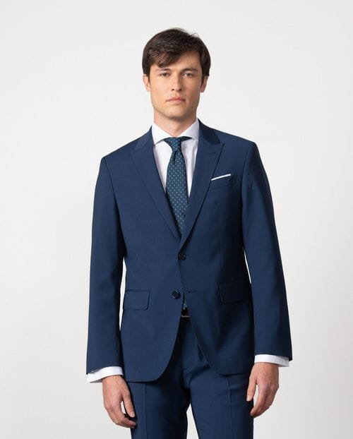 Traje slim fit en plana elástica de lana mezcla