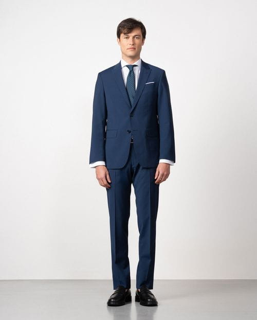 Traje slim fit en plana elástica de lana mezcla