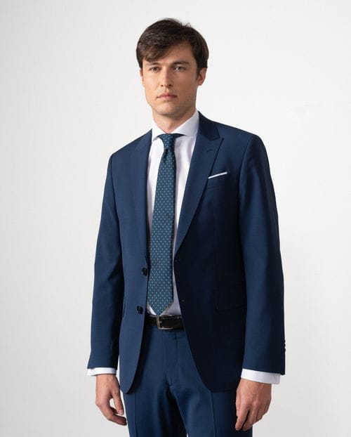 Traje slim fit en plana elástica de lana mezcla