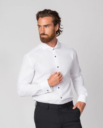 Formal slim shirt cotton squared micropattern