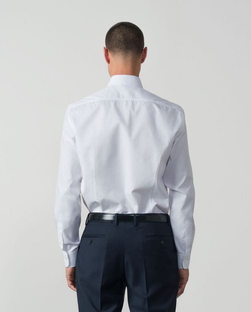 Formal slim shirt of cotton squared microstructure