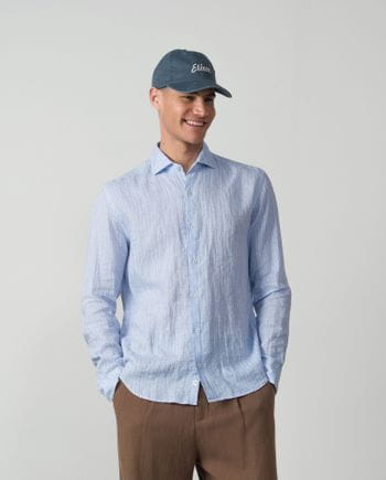 Sport relaxed fit shirt in linen with small floral print
