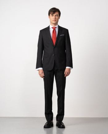 Traje slim fit en microestructura bicolor de lana mezcla