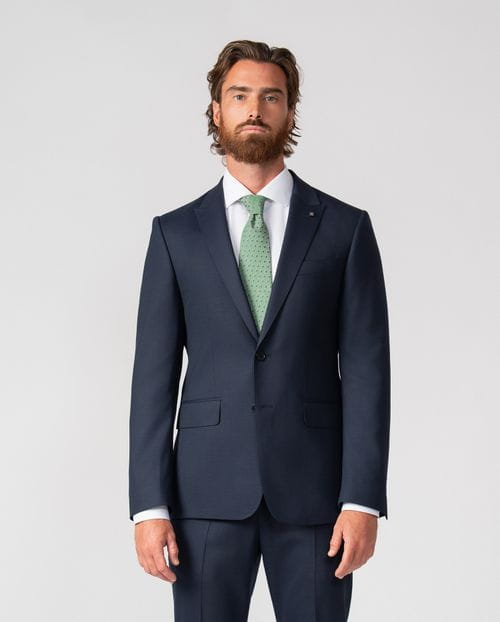 Traje `slim fit´en microestructura bicolor de lana mezcla